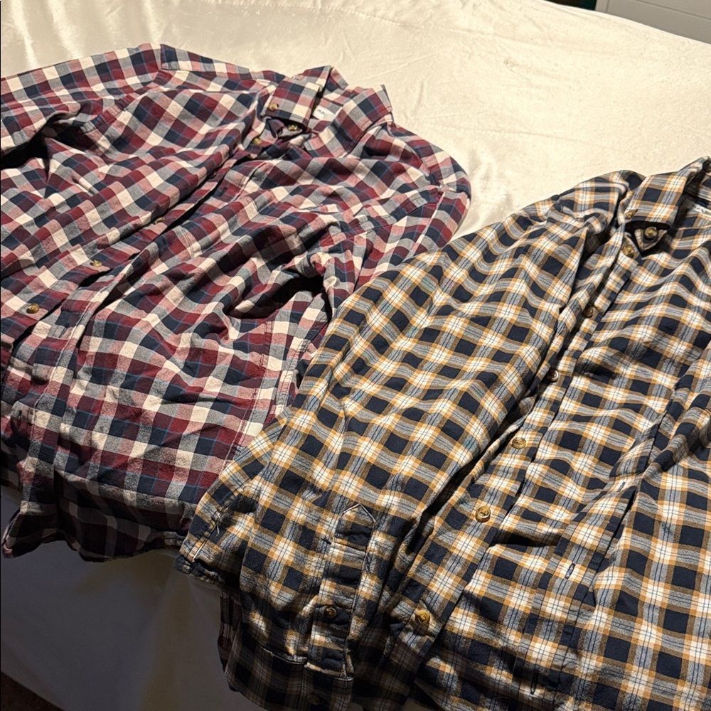 Old Navy mens flannel Plaid Shirts lot of 2 large